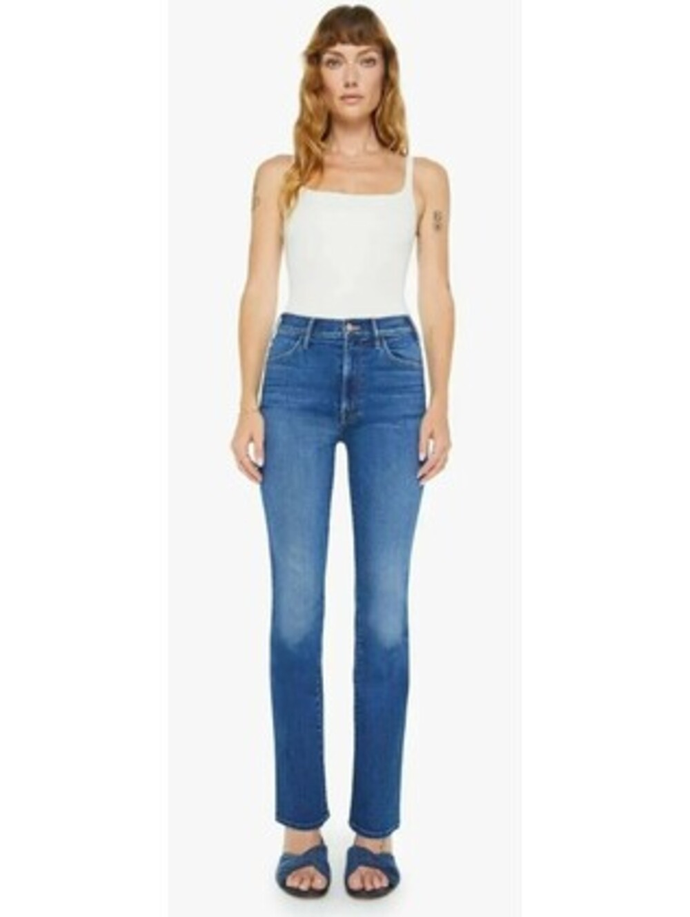 MOTHER The Hustler Roller Sneak Jeans in Color Yakkity Yak Womens Sz 31